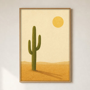 Affiche d'art aquarelle de cottage Saguaro Midi