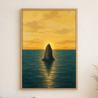 Affiche d'art aquarelle du lever de soleil sur une