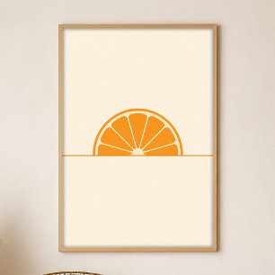 Affiche d'art bohème gouache Orange Slice Sun