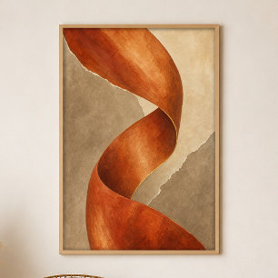 Affiche d'art bohème gouache pli cuivre