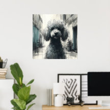 Affiche d'art Caniche 