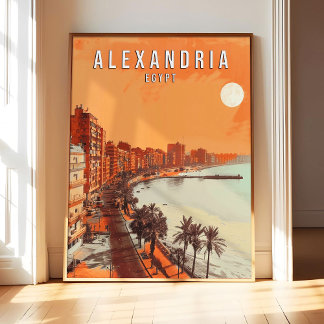 Affiche d'art d'Alexandrie Egypte, Impression Rétr