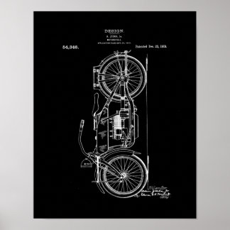 Affiche d'art de brevet de moto | Moto vintage