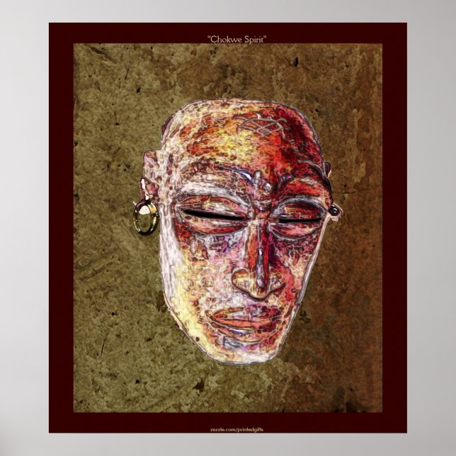 AFFICHE D'ART DE CHOKWE SPIRIT African Mask (Devant)