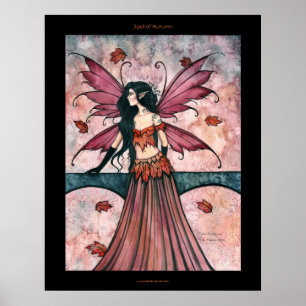 Affiche d'art de fée d'automne gothique