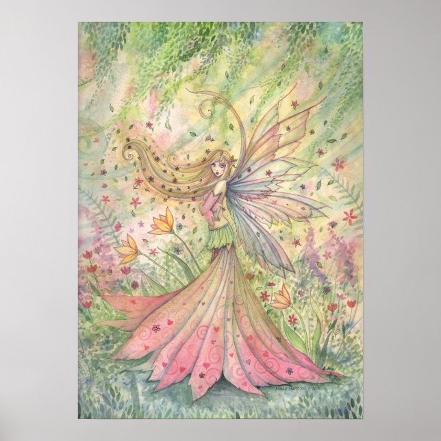 Affiche d'art de fée de fleur d'été (Devant)