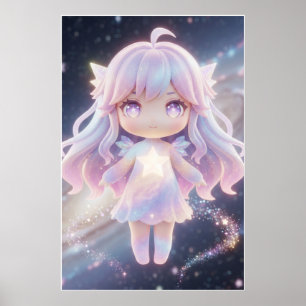 Affiche d'art de fée étoile pastel mignonne