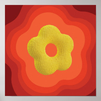 Affiche d'art de fleur orange frappante - Concepti