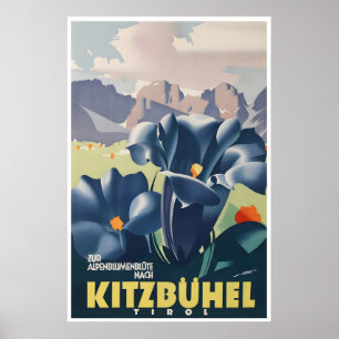 Affiche d'art de Kitzbühel Autriche Tyrol Impressi