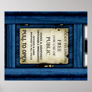 Affiche d'art de la boîte d'appel publique de la p