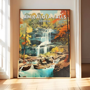 Affiche d'art de la chute Amicalola Géorgie, Cadea