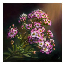 Affiche d'art de la fleur d'alyssum rose