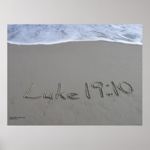 Affiche d'art de la plage de la Bible - Luc 19:10
