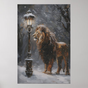 Affiche d'art de lampe d'Aslan Narnia, Lion imprim