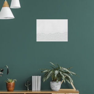 Affiche d'art de ligne de montagne minimaliste
