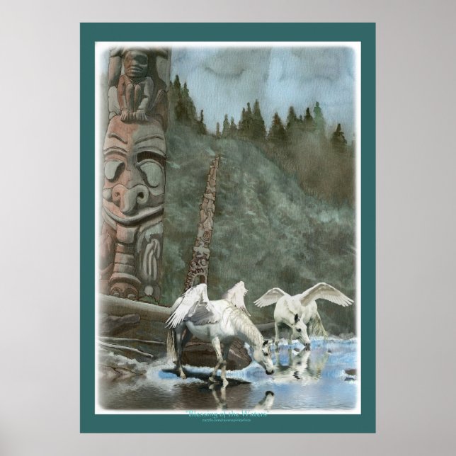 Affiche d'art de livre d'imaginaire de PEGASUS et (Devant)