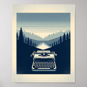Affiche d'art de machine à écrire abstraite