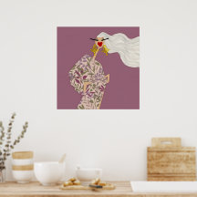 Affiche d'art de mode glamour rose élégante
