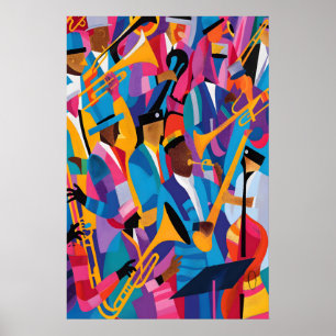 Affiche d'art de musiciens de jazz de Matisse Musi