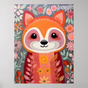 Affiche d'art de Panda Rouge Fantaisiste