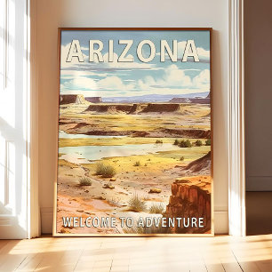 Affiche d'art de paysage de l'État d'Arizona, impr