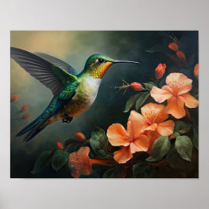 Affiche d'art de peinture de colibri