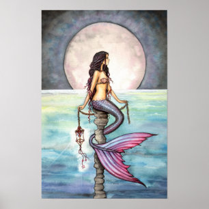 Affiche d'art de sirène de mer enchantée