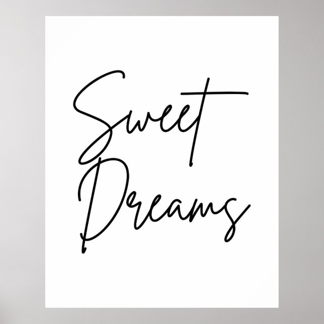 Affiche d'art de typographie Sweet Dreams (Devant)