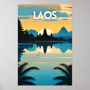 Affiche d'art de voyage Laos