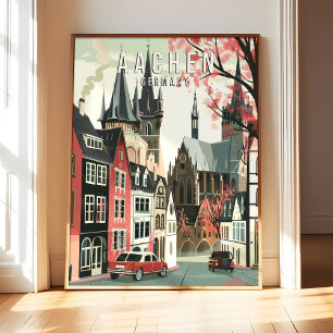 Affiche d'art d'impression d'Aachen Allemagne, Vil