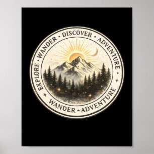 Affiche d'art d'impression Explore Wander Discover