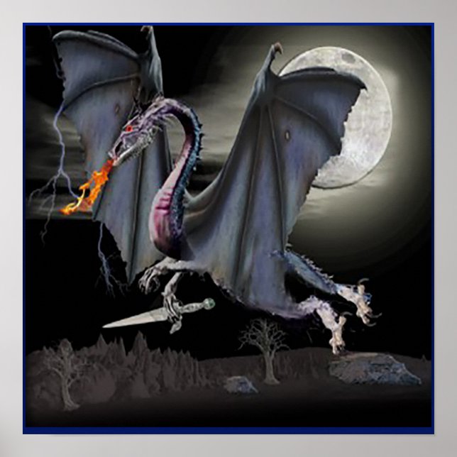 Affiche d'art dragon (Devant)