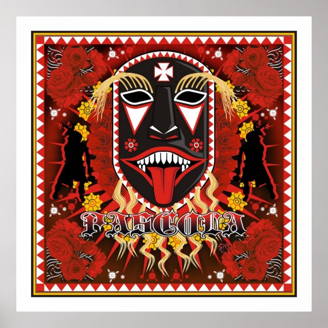 affiche d'art du masque yaqui pescula (Devant)