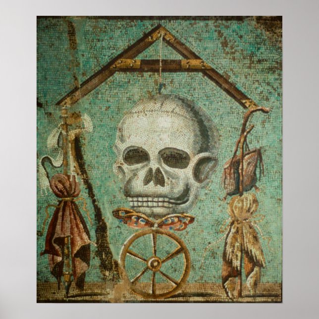 Affiche d'art en mosaïque du crâne romain par S. A (Devant)