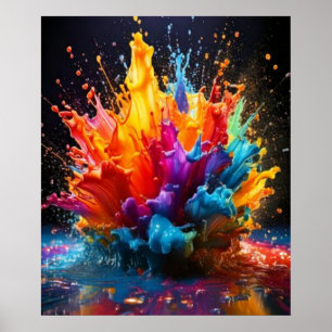 Affiche d'art Explosion de taches de peinture vive