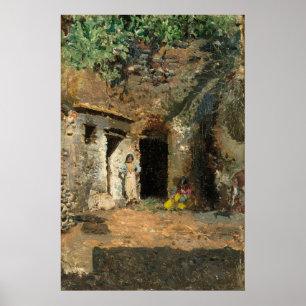 Affiche d'art fin Roma Caves, Mariano Fortuny Mars