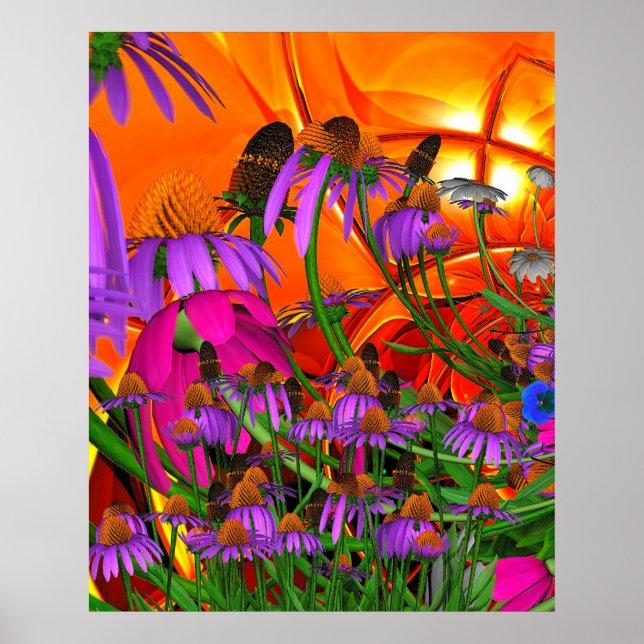 Affiche d'art Fleurs de soleil (Devant)