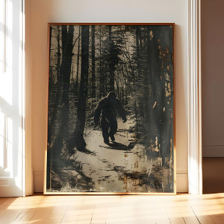 Affiche d'art imprimée Bigfoot, peinture murale ef