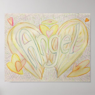 Affiche d'art inspirant avec ange et mot