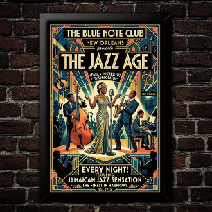 Affiche d'art Jazz Vintage 1930