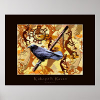 Affiche d'art KOKOPELLI RAVEN