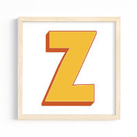 Affiche d'art lettrage, monogramme Z, initiale de