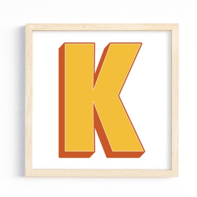 Affiche d'art lettre, monogramme K, initiale de ty (Créateur téléchargé)