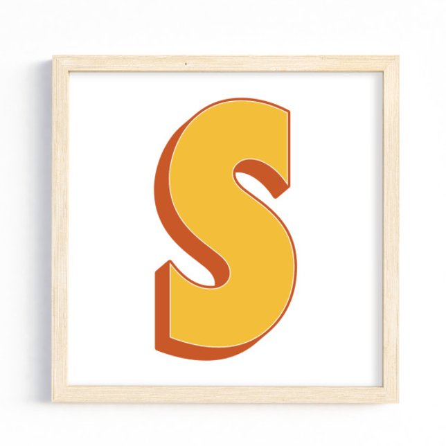 Affiche d'art lettre, monogramme S, initiale de ty (Créateur téléchargé)