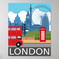affiche d'art londonien rétro
