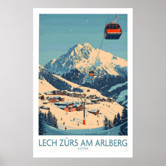 Affiche d'art mural de ski Lech Zürs am Arlberg 1