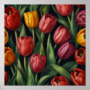 Affiche d'art mural floral élégant