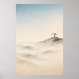 Affiche d'art mural Japandi Nuit des cerisiers jap