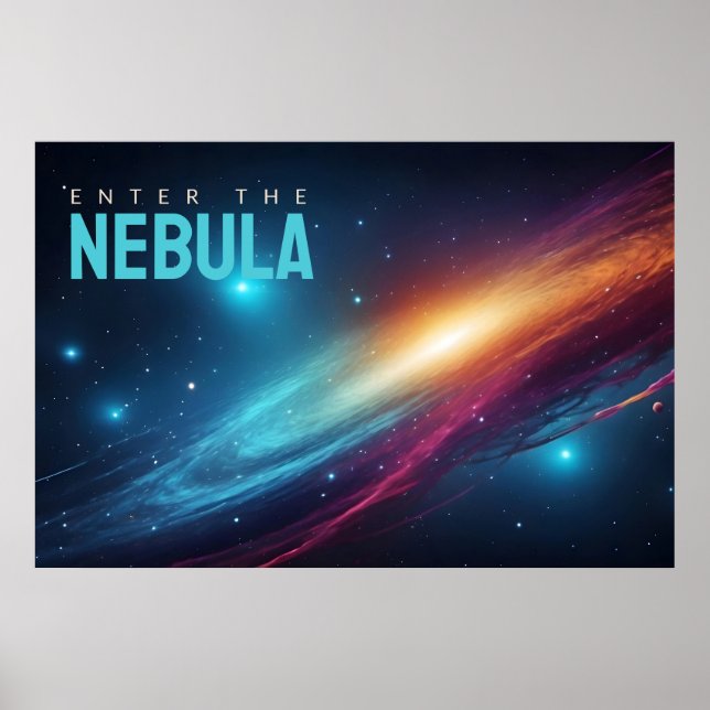 Affiche d'art spatial abstrait néon supernova cosm (Devant)