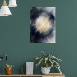 Affiche d'art spatial nébuleuse lunaire cosmique s